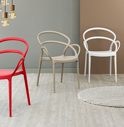 Kolorowe krzesła z tworzywa Mila Siesta